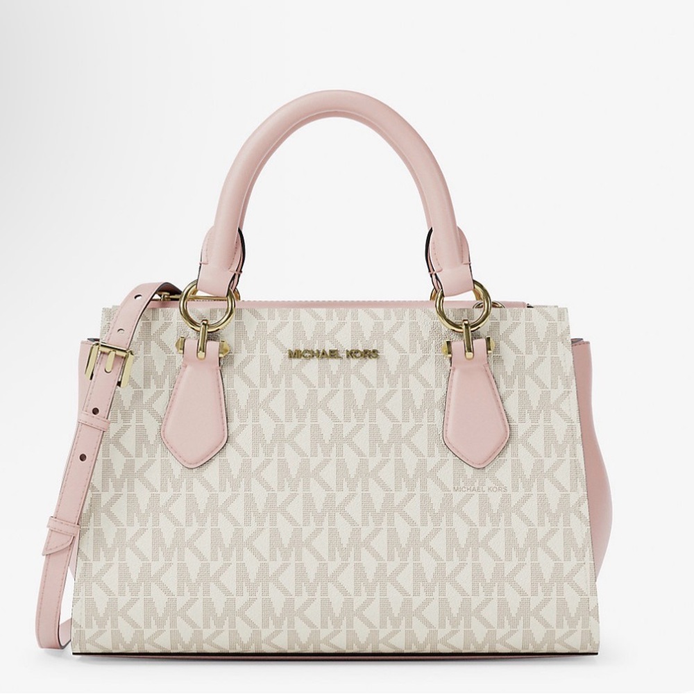 Michael Kors Satchel in Pink and Cream mrsp $298 NWT